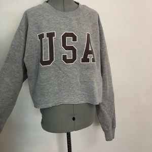 Brandy Melville Cropped USA Sweatshirts